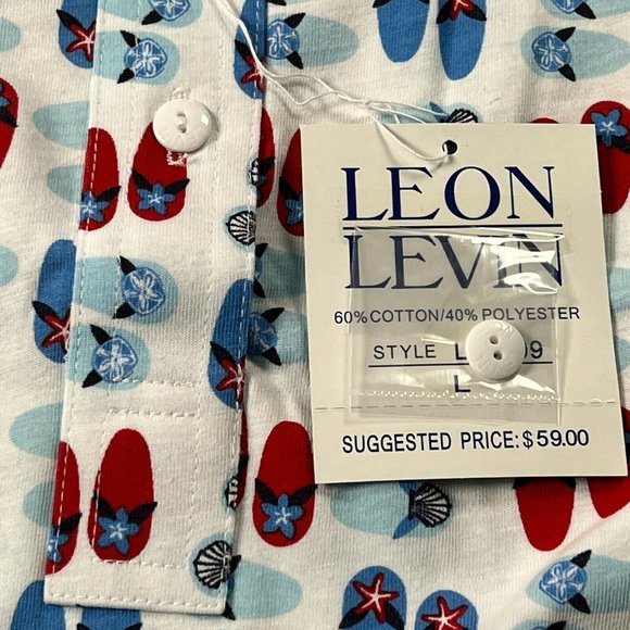 New Leon Levine Polo Shirt Women's Large Short Sleeve Blouse Flip-flop P… - Picture 5 of 9